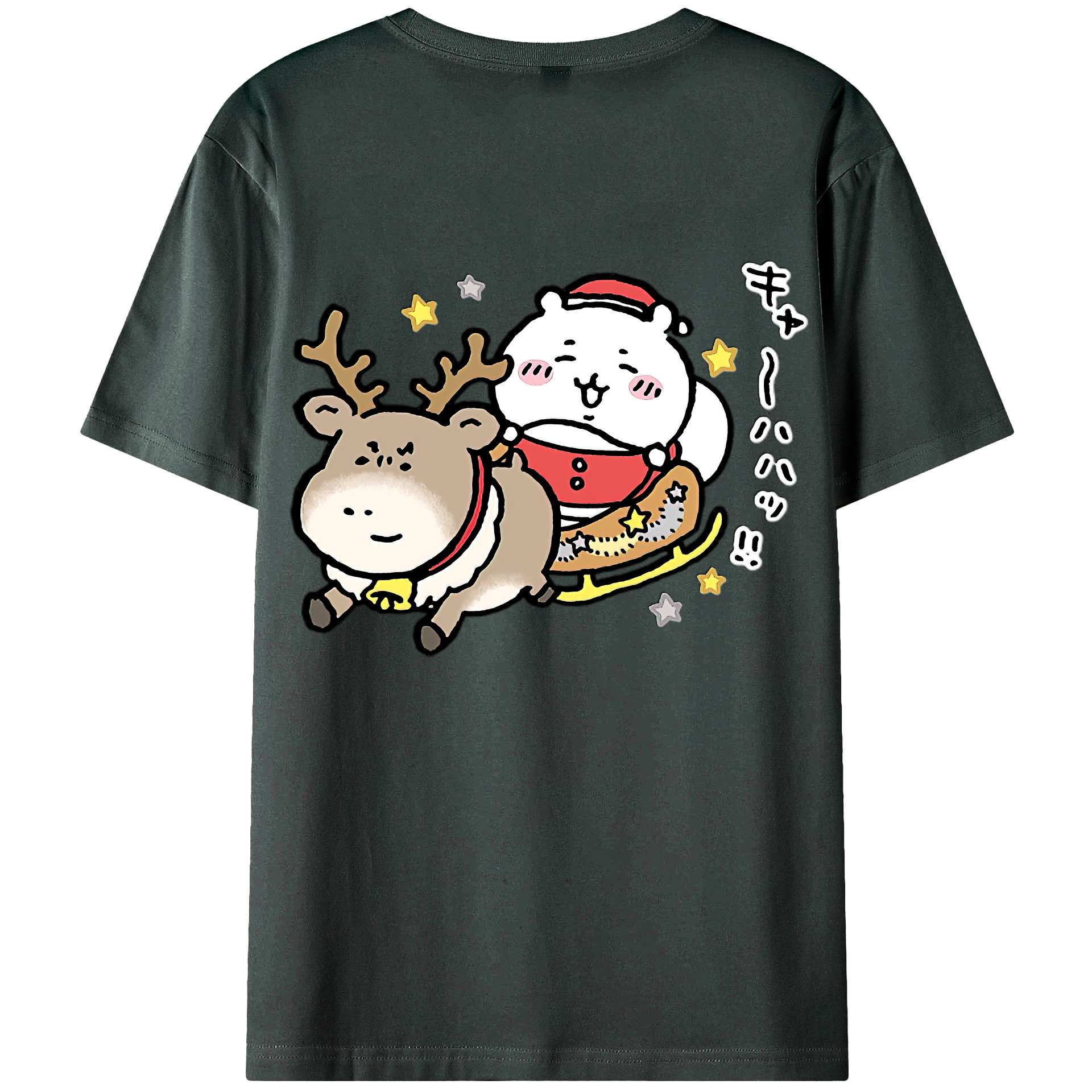 （画像用） ちいかわ ちいかわ Chii-kawa chiikawa 綿100％ メンズ半袖Tシャツ（バックプリント） 通気性